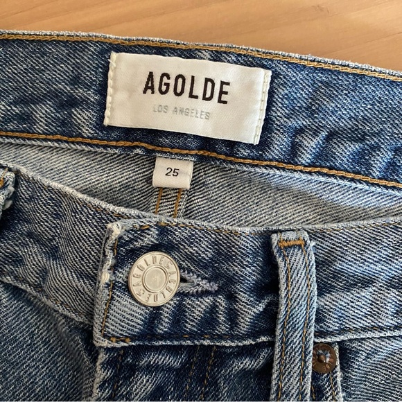 Agolde mia mid rise straight leg jeans rule light blue - Picture 8 of 13